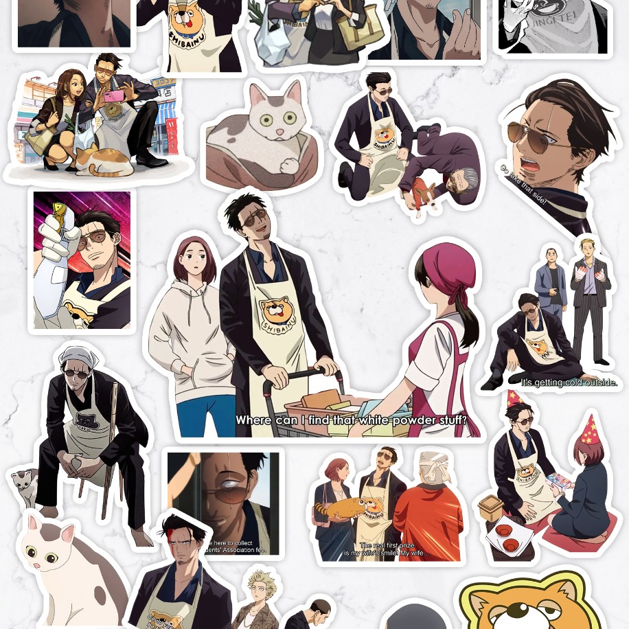 Gokushufudou (The Way of the Househusband) Anime Sticker Paketi (22 Sticker)