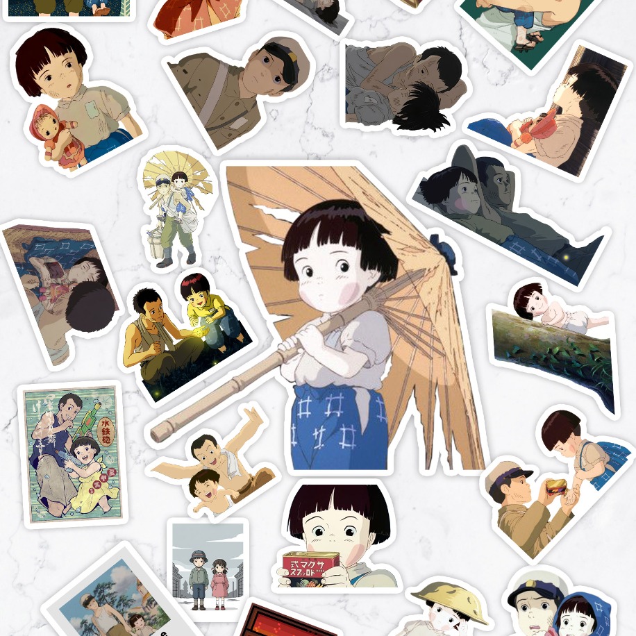 Ateşböceklerinin Mezarı Grave of the Fireflies Ghibli Anime Sticker Paketi (25 Sticker)