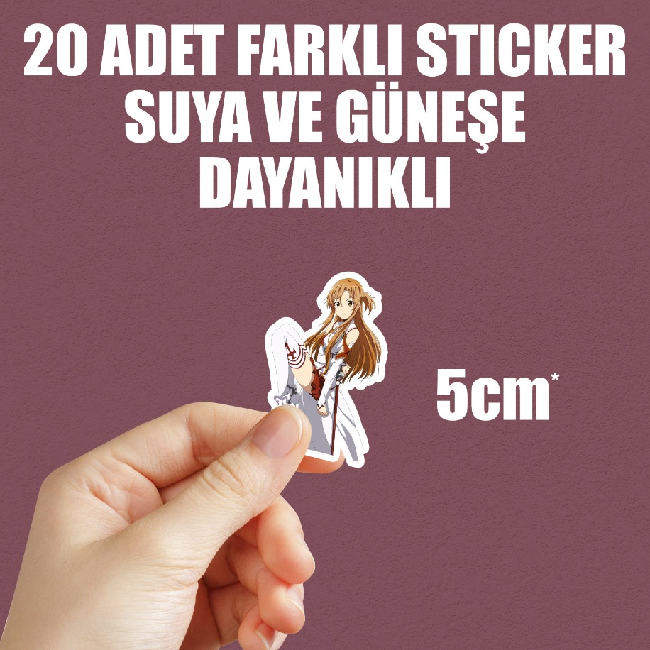  Sword Art Online Anime Sticker Paketi (20 Sticker)