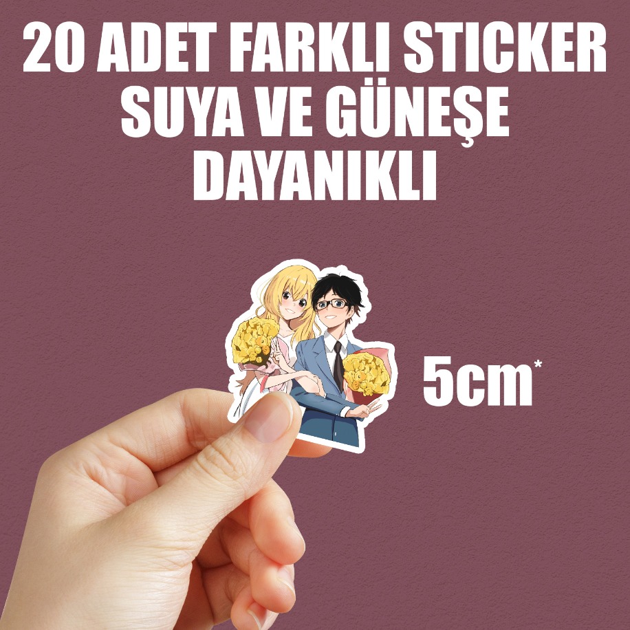 Your Lie in April (Shigatsu wa Kimi no Uso) Anime Sticker Paketi (20 Sticker)