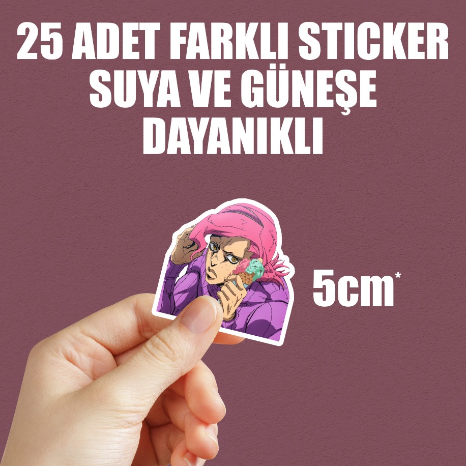 JoJo no Kimyou na Bouken part 5 Anime Sticker Paketi (25 Sticker)