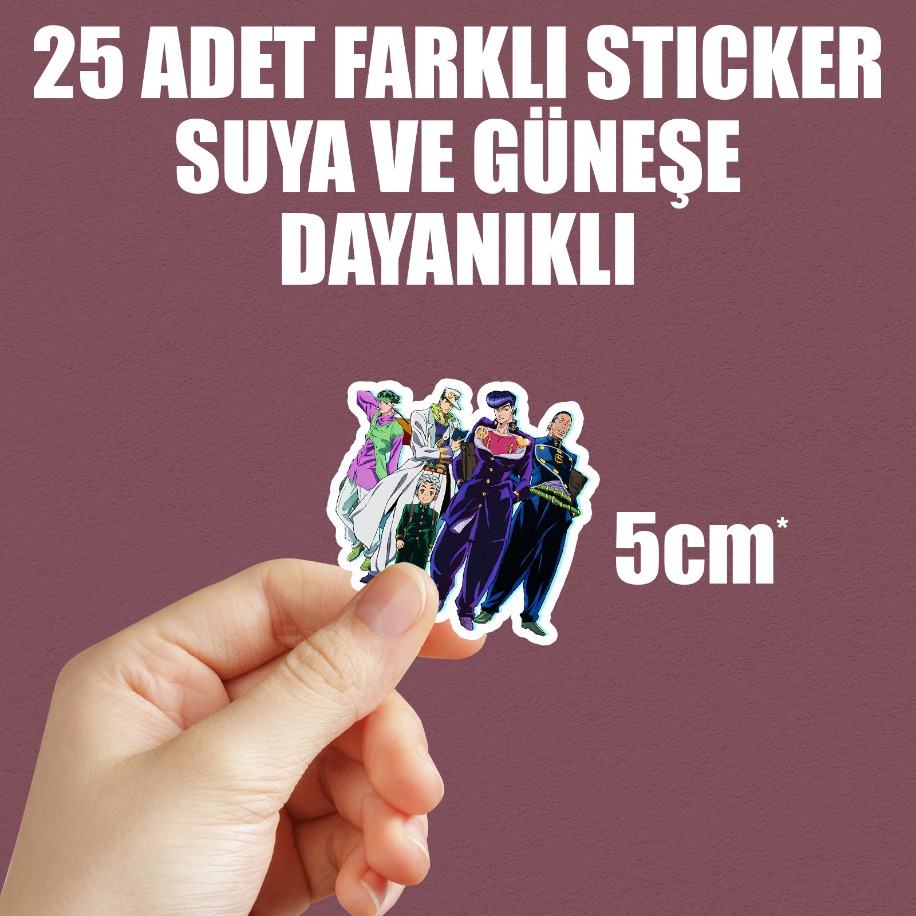  JoJo no Kimyou na Bouken part 4 Anime Sticker Paketi (25 Sticker)
