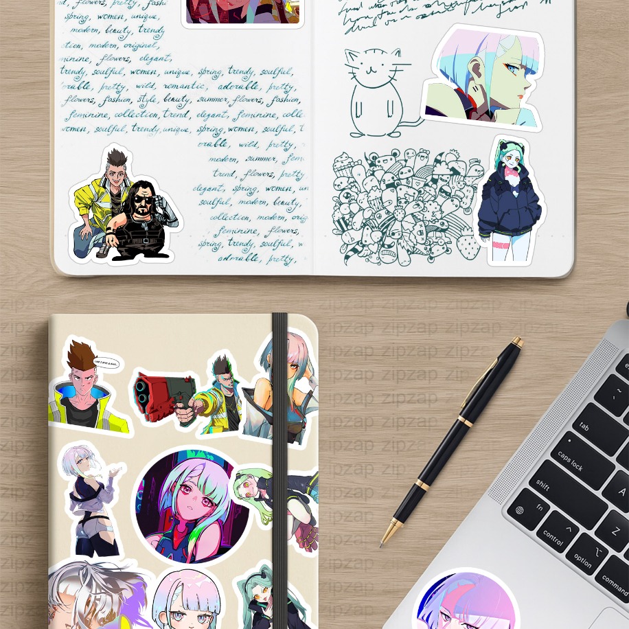 Cyberpunk Edgerunners Anime Sticker Paketi (23 Sticker)
