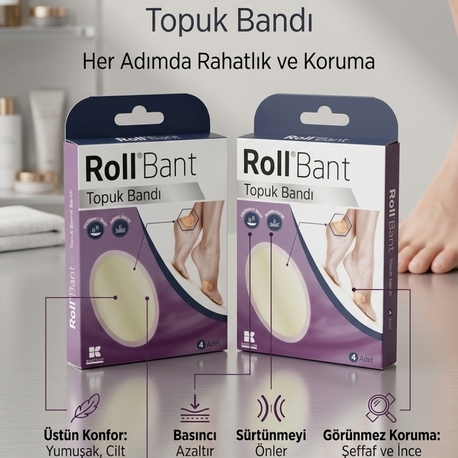 RollBant Topuk Bandı  Ayak Koruma  2 paket 8 adet 