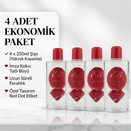 Eti hatırla beni red 230 ml parfüm kolonya 4lü 