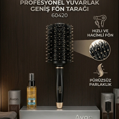 AVON Siyah Yuvarlak FÖN Saç Fırçası