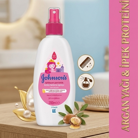 Johnsons  baby argan yağ İpeksi kolay saç tarama