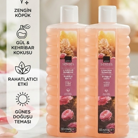 AVON GÜL LAmour 500 ml Köpüklü Banyo Jeli 2li 