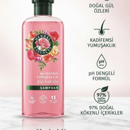 herbal Gül kokulu 350 ml şampuan