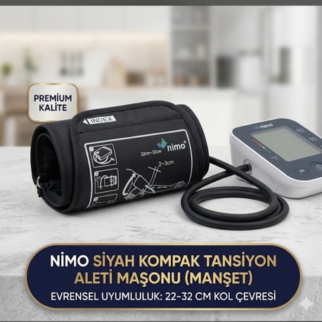 NİMO Siyah Kompak tansiyon aleti maşonu 22-32 cm