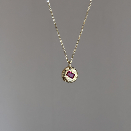 Bordo zirkon taşlı kolye