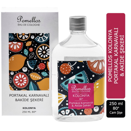 Pomellos kolonya Portakal Karnavalı & Akide Şekeri -250ml Cam Şişe