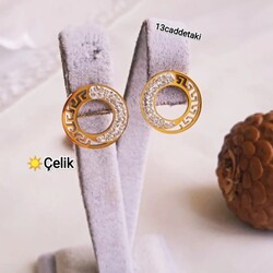 ÇELİK MARKA MODEL ZİRKON TAŞLI HALKA KÜPE
