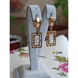 ÇELİK SEDEF TAŞLI KAFES MODEL KÜPE