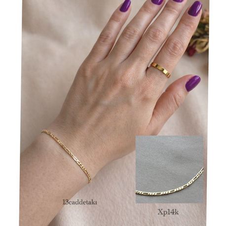 XUPİNG 14K İNCE FİGARO MODEL BİLEKLİK