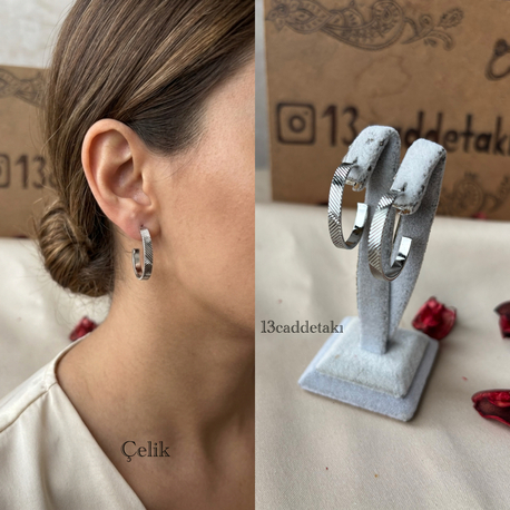 ÇELİK YALDIZLI HALKA MODEL KÜPE