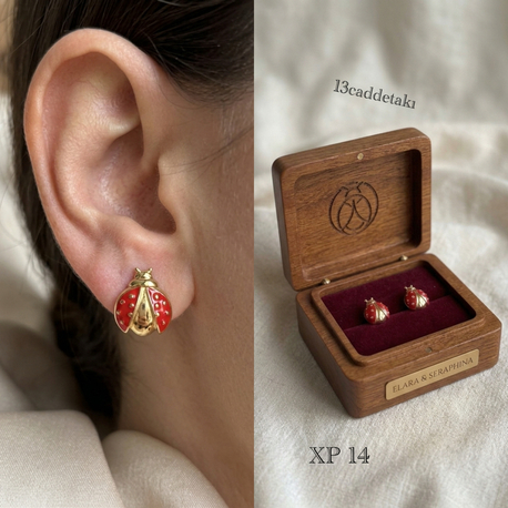 XUPİNG 14K UĞUR BÖCEĞİ KÜPE
