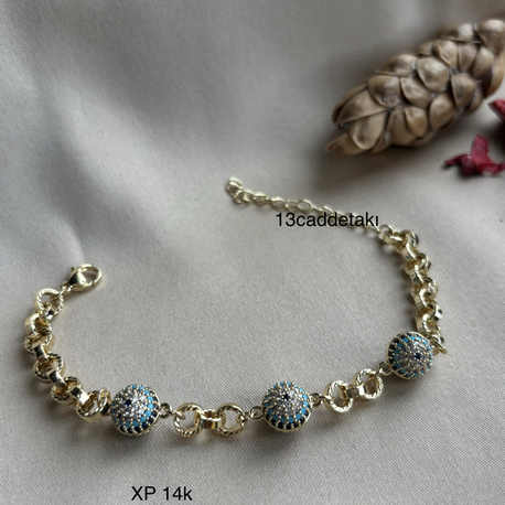 XUPİNG 14K NAZARLI MODEL BİLEKLİK