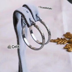 ÇELİK İŞLEMELİ HALKA MODEL KÜPE