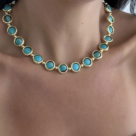 TURKUAZ TAŞLI PİREMİUM MODEL KOLYE