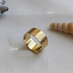 ÇELİK ÇİZGİLİ ŞERİTLİ MODEL AYARLI YÜZÜK 