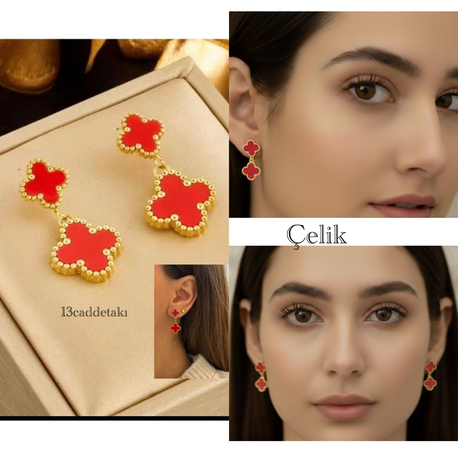 ÇELİK KIRMIZI YONCALI MODEL KÜPE