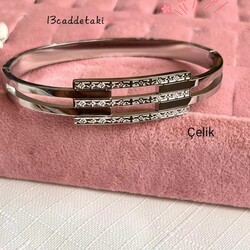 ÇELİK SİLVER KABURGA MODEL KELEPÇE BİLEKLİK