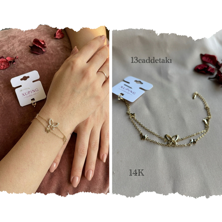 XUPİNG 14K KELEBEKLİ MODEL BİLEKLİK