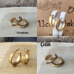ÇELİK SİMLİ TAŞLI CRTR HALKA MODEL KÜPE 