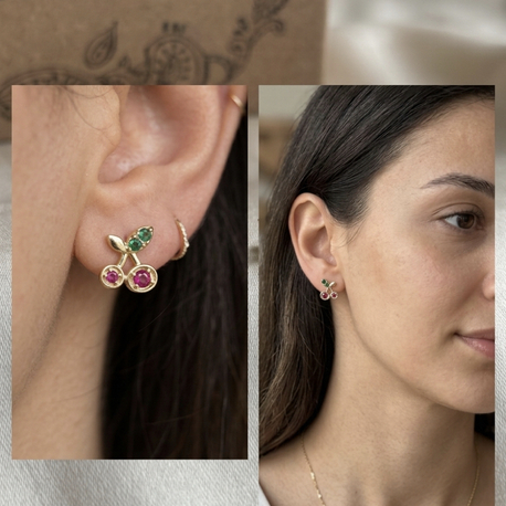XUPİNG 14K KİRAZ MODEL KÜPE