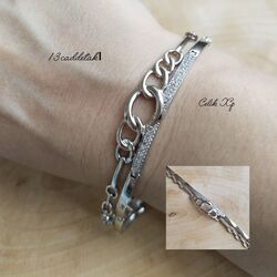 ÇELİK XUPİNG SİLVER ÇİFT ZİNCİRLİ MODEL BİLEKLİK