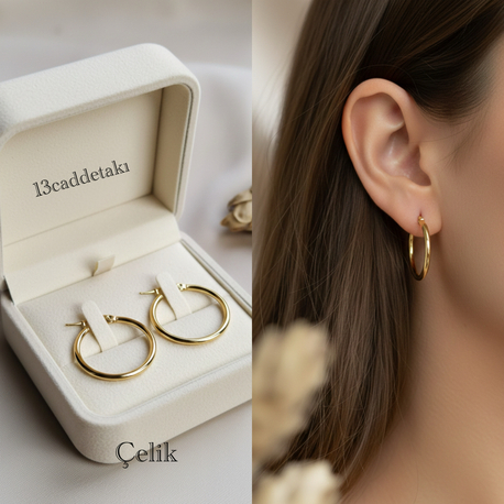 ÇELİK KLASİK HALKA MODEL KÜPE