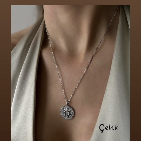 ÇELİK TAŞLI GÜNEŞ IŞIĞI MODEL KOLYE