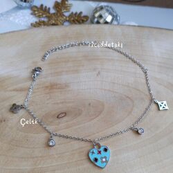 ÇELİK MAVİ KALPLİ MODEL BİLEKLİK