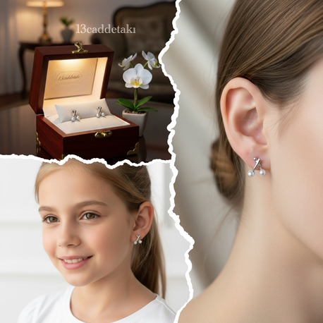 ÇELİK İNCİLİ KİRAZ MODEL MİNİK KÜPE