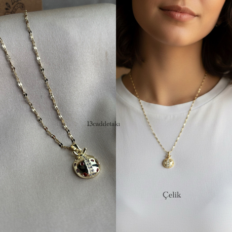 ÇELİK UĞUR BÖCEĞİ MODEL KOLYE