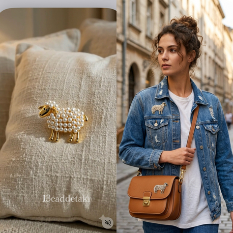 İNCİLİ KOYUN MODEL BROŞ