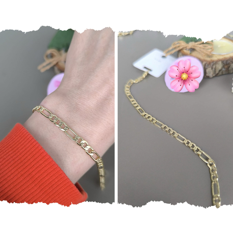 VİP SERİ 14K YALDIZLI FİGARO MODEL BİLEKLİK