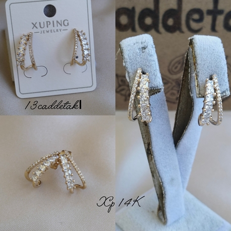ÇELİK XUPİNG TAŞLI ÇİFTLİ MODEL KÜPE 