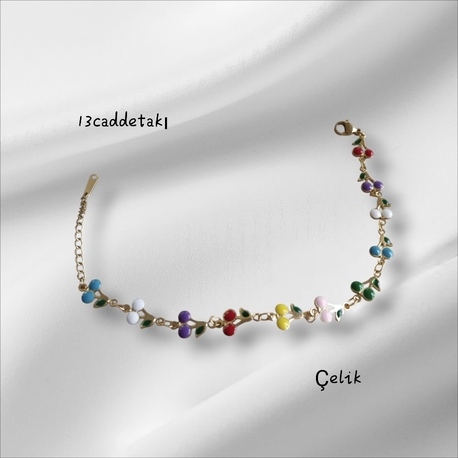 ÇELİK RENKLİ KİRAZ MODEL BİLEKLİK