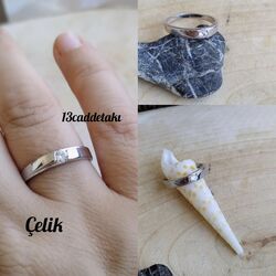 ÇELİK TEK TAŞLI ALYANS YÜZÜK