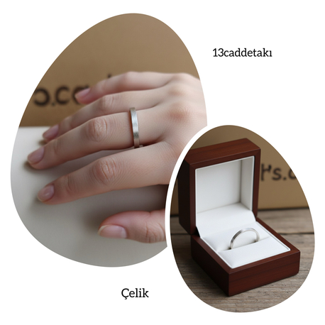 ÇELİK KÖŞELİ SİLVER İNCE MODEL YÜZÜK