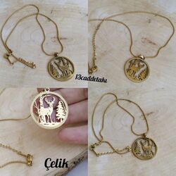 ÇELİK GEYİKLİ MODEL KOLYE
