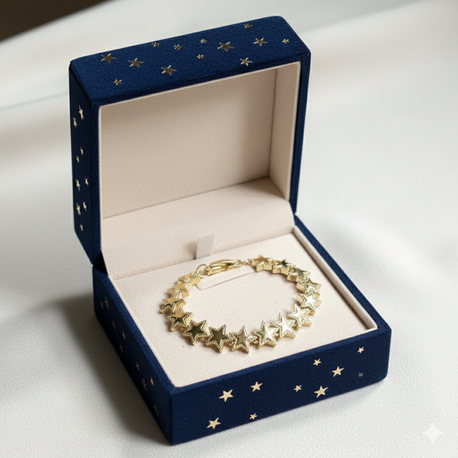 VİP SERİ 14K SIRALI YILDIZ MODEL BİLEKLİK