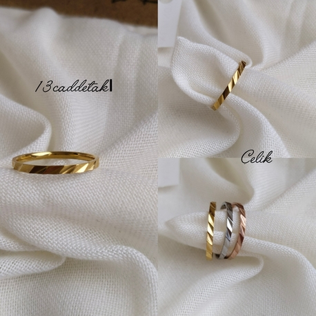 ÇELİK ŞERİTLİ MODEL İNCE ALYANS YÜZÜK 