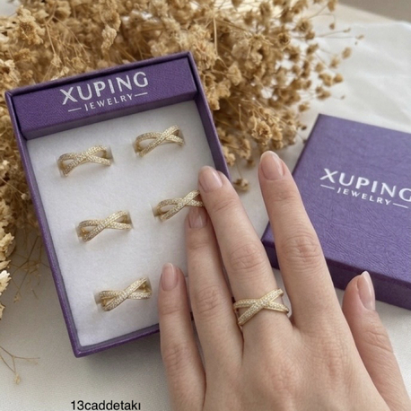 XUPİNG 14K TAŞLI ÇARPRAZ MODEL YÜZÜK