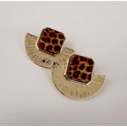 VİP SERİ LEOPARLI YELPAZE MODEL KÜPE