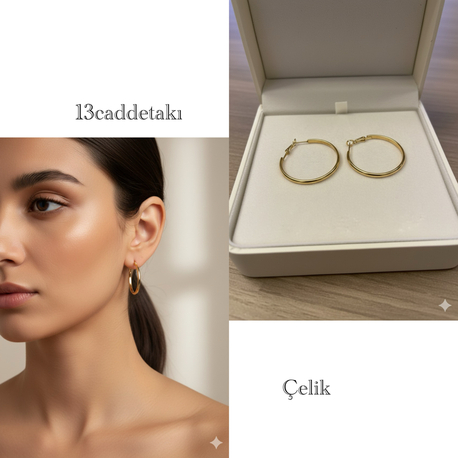 ÇELİK KLASİK HALKA MODEL KÜPE