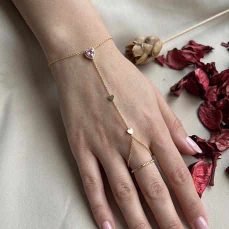 VİP SERİ 14K PEMBE KALPLİ ŞAHMERAN