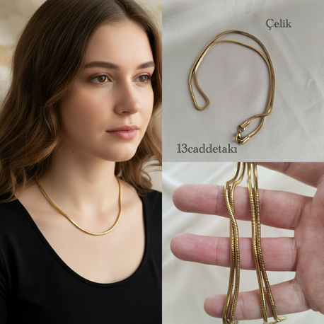ÇELİK YILAN MODEL KOLYE
